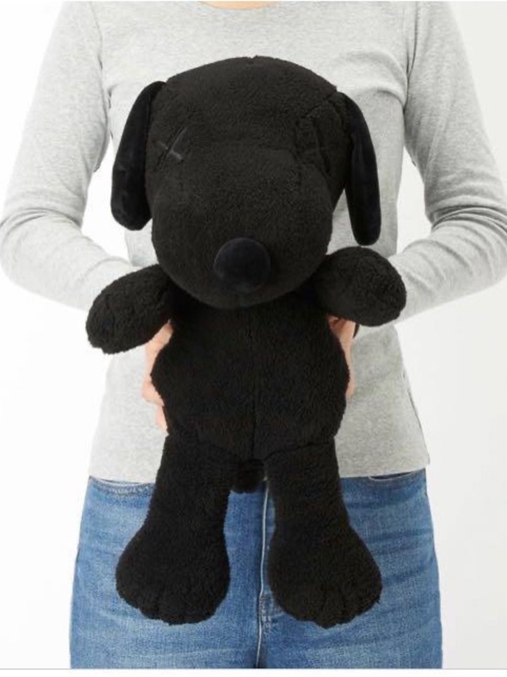 NWT KAWS PEANUTS UNIQLO Snoopy Black Stuffed Plush 22" Collectible Large Stuffie